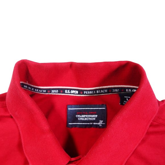 U.S. Open 2010 Polo Shirt, Men's Size Large, Red/White/Black, Pebble Beach Golf - Picture 2 of 4